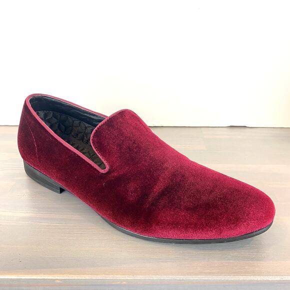 Steve Madden Other - Steve Madden Laight Slip On Velvet Loafers Men Size 8 Wine Luxury Quilted Lined
